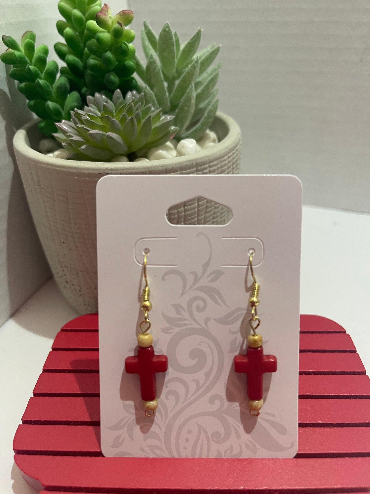 Red Cross Earrings