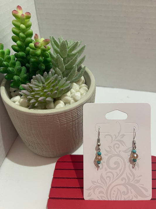 Turquoise & Crystal Earrings